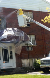 Power washing restores the beauty of brick homes.